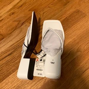 Zara square toe heeled sandals